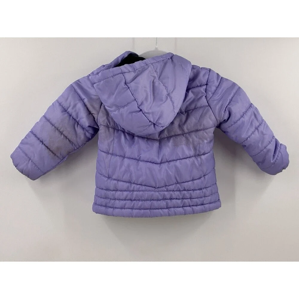 OshKosh B’gosh Girls Purple Hooded Puffer Jacket Size 2T
